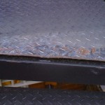 slippery metal stairs